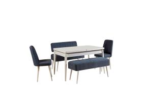 Mööblikomplekt toolid Vina 1048 - 4 - White, Dark Blue