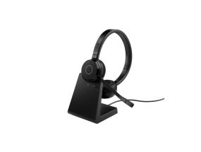 Jabra Evolve 65 TE MS Stereo Link390a Wireless Headset, Bluetooth, USB-A, Charging Stand, Black