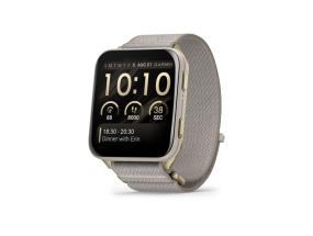Garmin Venu X1 Smart Watch Soft Gold, Titanium Caseback / French Grey Nylon Band