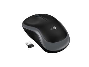 Logitech M185 Wireless Mouse, RF Wireless, 1000 DPI, Black/Grey