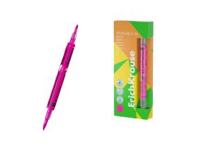 Tekstimarker, kahepoolne ERICH KRAUSE Visioline V-16 Brush Neon, roosa