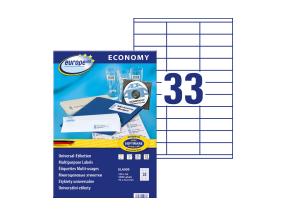 Kleebisetikett AVERY Economy 70x25,4mm 33 lehel 100 lehte
