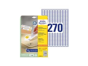 Kleebisetikett AVERY Zweckform 17,8X10mm 270 lehel 25 lehte eemaldatav (L4730REV-25)
