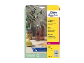 Kleebisetikett läbipaistvast polüesterkilest AVERY ZWECKFORM 96x50,8mm 25 lehte (L7783-25)