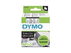 Kleepkirjalintmarkeerimislint DYMO 40910 9mm x 7m must kiriläbipaistval