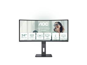 LCD Monitor AOC 34 " 3440 x 1440 pixels UltraWide Quad HD Native aspect ratio 21:9 LED Curved…