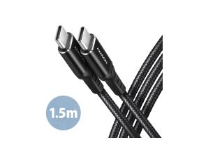 CABLE USB-C TO USB-C 1.5M 60W/HQ BLACK BUCM-CM15AB AXAGON