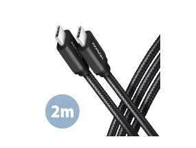 CABLE USB-C TO USB-C 2M 60W/BLACK BUCM3-CM20AB AXAGON