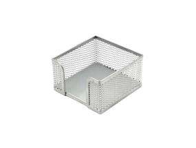 Märkmepaberite hoidja lauale FORPUS 10,5x10,5cm metallist hõbedane