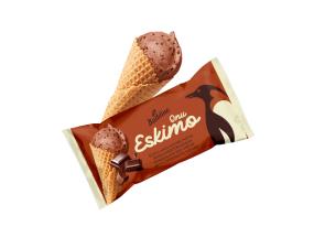 ONU ESKIMO Šokolaadi-koorejäätis šokolaaditükkidega  vahvlikoonuses 165ml/80g x 28tk