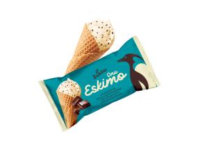 ONU ESKIMO Koorejäätis šokolaaditükkidega vahvlikoonuses 165ml/80g x 28
