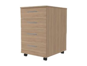 Sahtliboks ratastel OPTIMA 415x500x638mm 4-sahtliga tamm