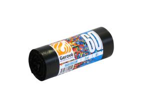 Prügikott 60L (600x850mm) HDPE 12mic must 25tk rullis