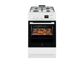 Electrolux 600 Seeria SteamBake, 58 L, laius 50 cm, valge - Gaasipliit elektriahjuga