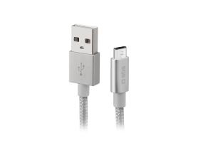 SBS Silver Metal Braided, USB-A - Micro USB, hõbe - Kaabel