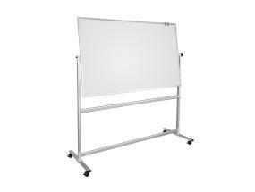 Valge tahvel ratastel 2000x1200mm kahepoolne ümber telje pöörlev lakitud pind 2x3