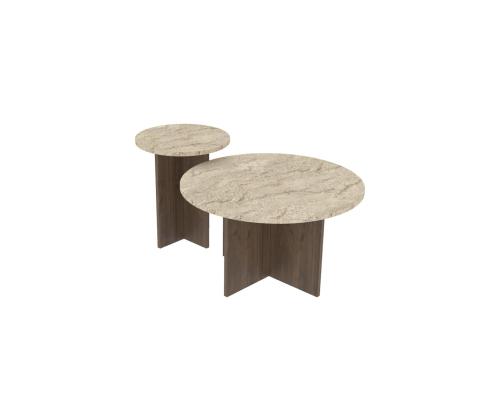 Kohvilaud Private - Travertine, Walnut