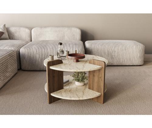 Kohvilaud Oalla - Travertine, Walnut