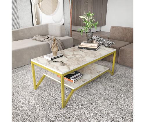 Kohvilaud Flora - Gold, White