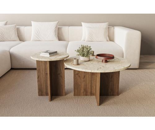 Kohvilaud Private - Travertine, Walnut