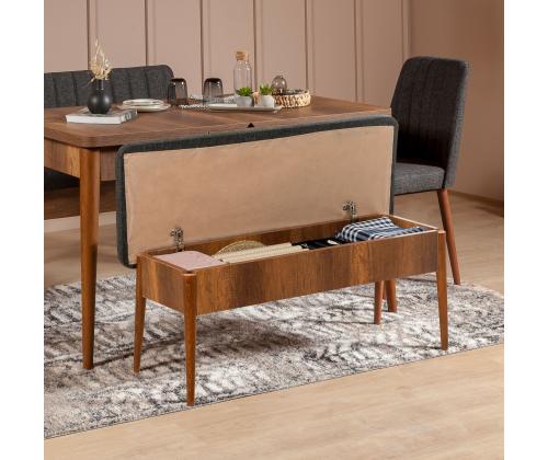 Mööblikomplekt toolid Vina Walnut Anthracite