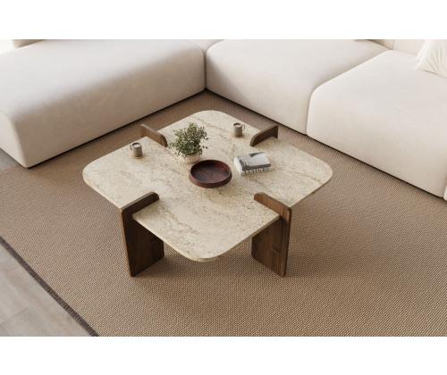 Kohvilaud Poalla - Travertine, Walnut