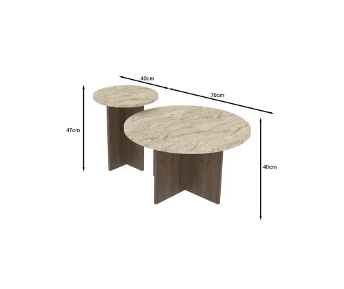 Kohvilaud Private - Travertine, Walnut
