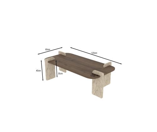 Kohvilaud Leapiri - Walnut, Travertine