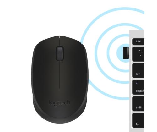 Logitech B170 Wireless Mouse, RF Wireless, Black