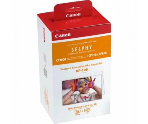 Canon RP-108 Colour (8568B001) Ink Cartridge + 100x148mm Paper Set (108 Sheets)