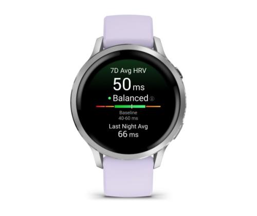 Garmin Venu 4 Smart Watch 41 mm Silver / Periwinkle Silicone Band