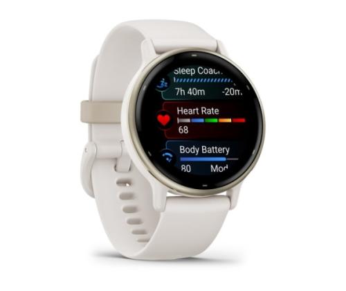 Garmin Vivoactive 5 Smart Watch 30.4 mm Cream Gold Aluminum, Ivory Case and Silicone Band