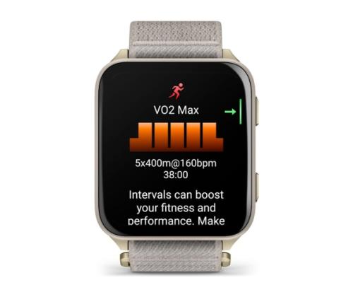 Garmin Venu X1 Smart Watch Soft Gold, Titanium Caseback / French Grey Nylon Band