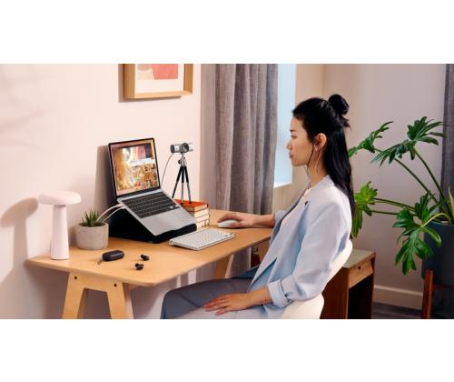 Logitech MX Brio Webcam, 8.5 MP, 4K Ultra HD 3840x2160, USB-C, Pale Gray