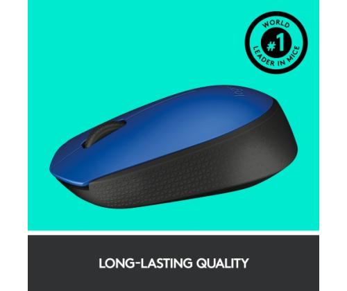 Logitech M171 Wireless Mouse RF Wireless, 1000 DPI, Blue/Black