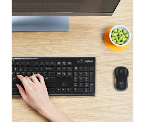 Logitech MK270 Wireless Combo Keyboard + Mouse, US Int, Black