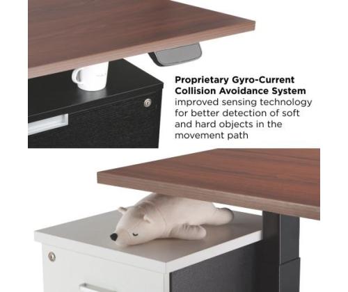 Adjustable Height Table Up Up Bjorn Gray, Table top M Dark Walnut