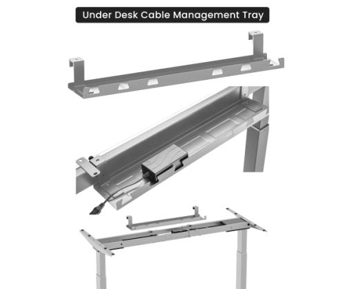 Adjustable Height Table Up Up Bjorn Gray, Table top M Dark Walnut