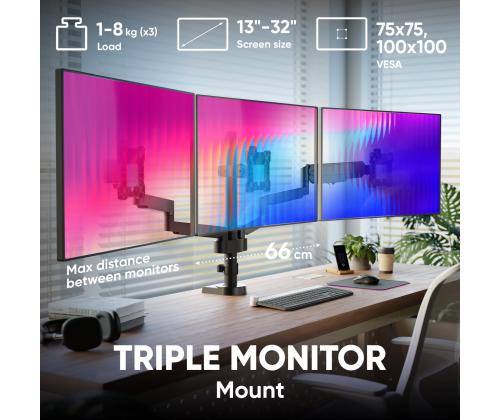 MONITOR ACC DESK MOUNT/13-32" BLACK G280-B ONKRON