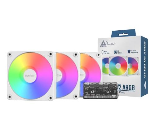 CASE FAN 120MM GF120 V2/ARGB PWM 3I1(W) MONTECH