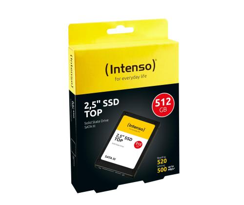 SSD INTENSO 512 GB Serial ATA III Write speed 500 MB/s Read speed 550 MB/s 2.5" MTBF 2000000 h…