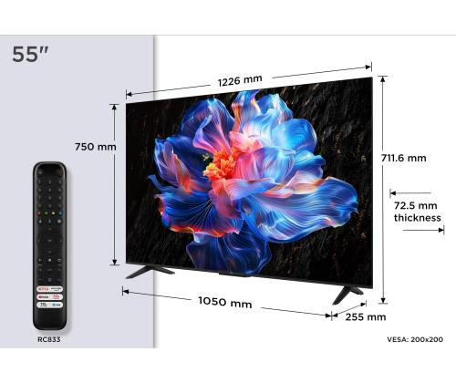 TV Set TCL 55 " 4K Ultra HD 3840 x 2160 pixels Flat 16:9 LED 55P69K