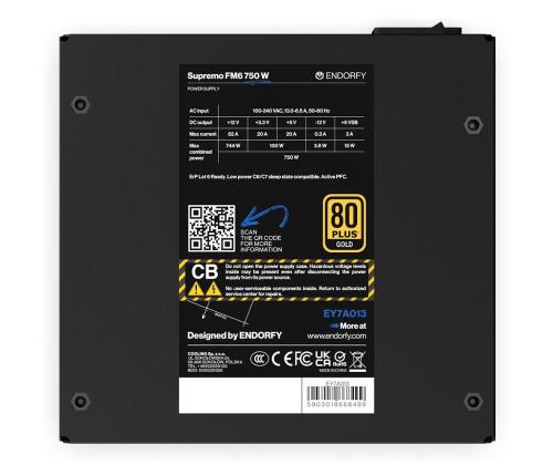 Power Supply ENDORFY ATX PC 100 - 240 V 750 W EY7A013