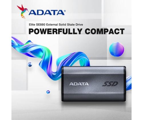 External SSD ADATA SE880 4TB USB-C Write speed 2000 MBytes/sec Read speed 2000 MBytes/sec AELI...