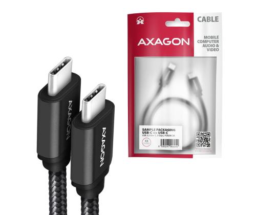 CABLE USB-C TO USB-C 1M 60W/BLACK BUCM3-CM10AB AXAGON
