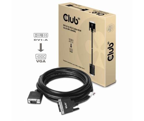 CABLE DVI-A TO VGA 3M/M/M CAC-1243 CLUB3D