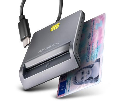 CARD READER FLAT SMARTCARD/ID/USB-C 1.3M CRE-SM3TC AXAGON