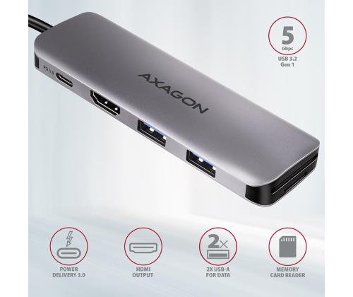 I/O HUB USB3.2 5IN1/0.2M HMC-5 AXAGON