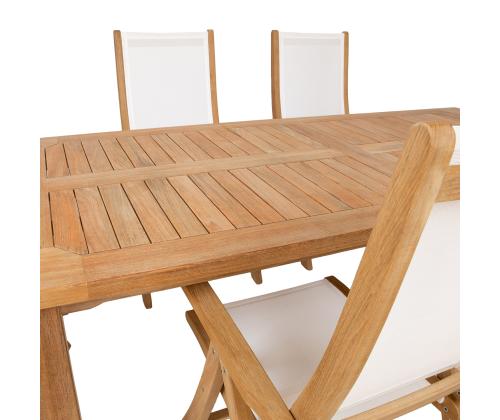 Söögilauakomplekt BALI laud 220x100xH75cm, 6 tooli 60x70xH110cm, tiikpuit