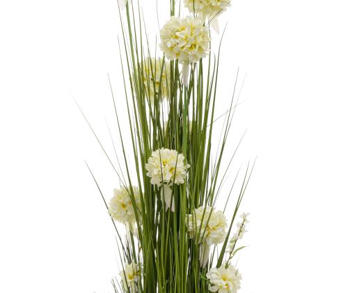 Kunstlill IN GARDEN H120cm, valge hüatsint, rohukõrred potis